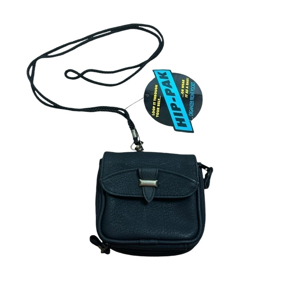 Vintage Hip-Pak Organizer Front Pocket Black Atttaches to Belt or Purse Strap